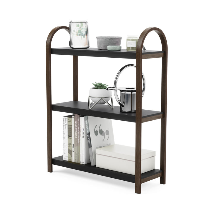 Umbra Modern Bellwood 3-Shelf Bookcase - Black and Walnut