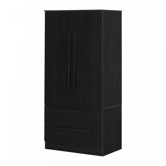 Acapella Wardrobe Armoire With Doors And Drawers - Black Oak 
