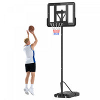 Soozier 4.6-10ft Portable Basketball Hoop with Wheels and 43