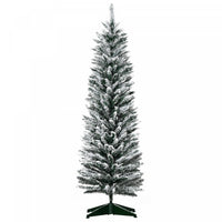 Homcom Pencil Artificial Christmas Tree With Snow-flocked Branches