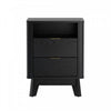Orlen Mid-Century Modern 2-Drawer Multi-Purpose Nightstand & End Table in Black | Table de chevet et bout de canape polyvalent Orlen mi-siecle moderne a 2 tiroirs, noir