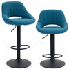 HOMCOM Bar Stools Set of 2 Swivel Adjustable Counter Height Barstools