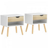 HOMCOM Bedside Table with Drawer & Shelf, Nightstand, End Table for Bedroom