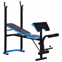 Soozier Adjustable Weight Bench With Barbell Rack And Leg Developer For Weight Lifting And Strength