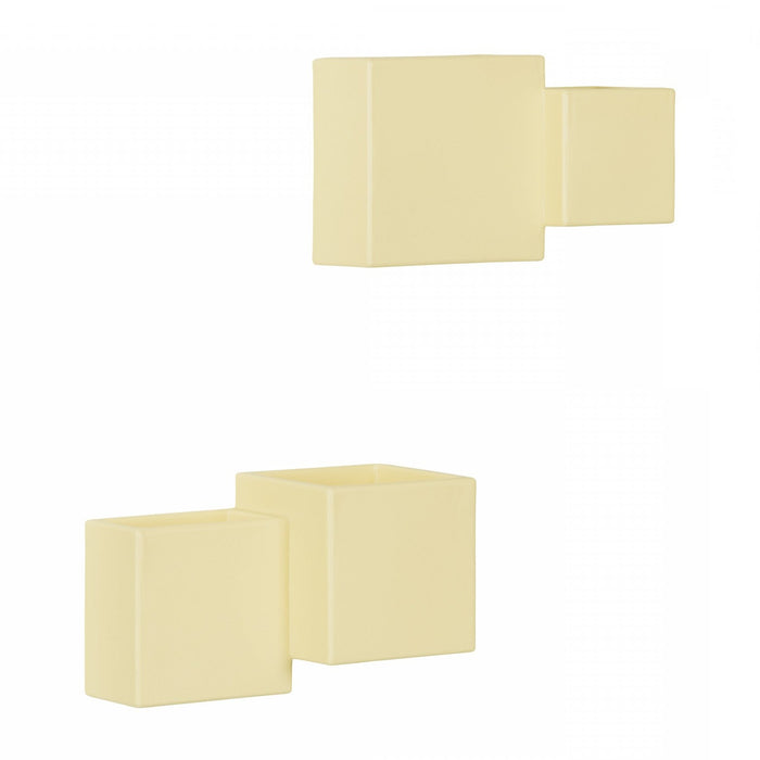 Dalya 2-Piece Outdoor Wall Planter - Light Yellow