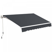 Outsunny 10' X 8' Retractable Awning With LED Lights, Uv40+, Dark Grey