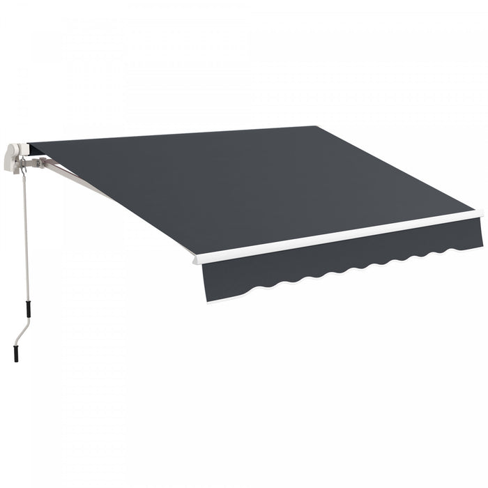 Outsunny 10' X 8' Retractable Awning With Led Lights, Uv40+, Dark Grey