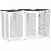 Pawhut Cat Cage Indoor Catio Outdoor Cat Enclosure Pet House Small Animal Hutch For Rabbit, Kitten, 