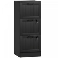 HOMCOM 3 Drawer File Cabinet with Lock Filing Cabinet for A4 Letter Black