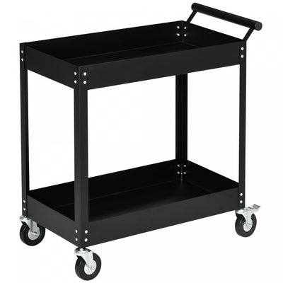 Durhand 2 Tier Rolling Tool Cart Steel Mobile Service Utility Cart|Durhand Chariot A Outils Roulant A 2 Niveaux Chariot De Service