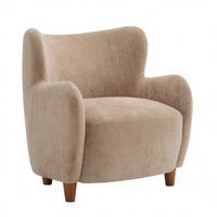 Sophia Upholstered Comfortable Armchair with Wingback,Light Camel Accent Chair 