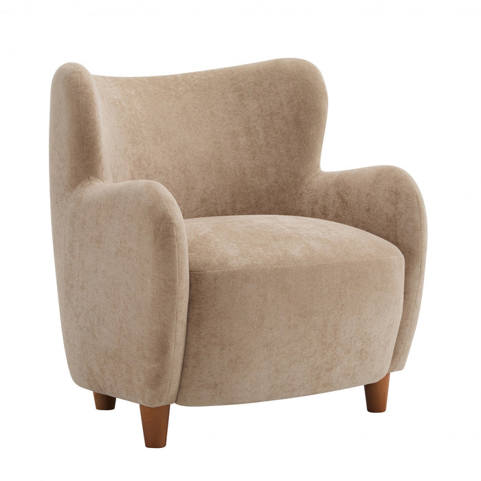 Sophia Upholstered Comfortable Armchair with Wingback,Light Camel Accent Chair