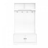 Ethan Hall Tree Coat Rack with Shoe Cabinet Hooks and Storage,White | Ethan meuble d’entree – porte-manteau avec meuble a chaussures, crochets et rangements, blanc