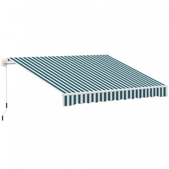Outsunny 13' X 8' Manual Retractable Patio Awning Sun Shade For Outdoor
