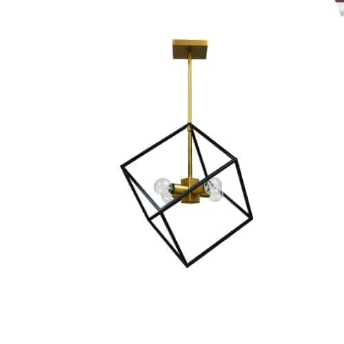 Dainolite Kappa 4 Light Pendant Vintage Bronze/Matte Black Finish Lamp