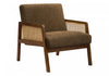 Monarch Specialties - Accent Chair, 30\"H, Upholstered, Living Room, Bedroom, Brown Fabric, Brown Walnut Wood