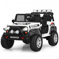 Costway 12v Kids Ride On Truck Remote Control Electric Car W/lights&music White
