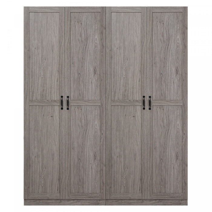 Cornelia Modern 2-Piece Wardrobe Closet in Gray Armoire