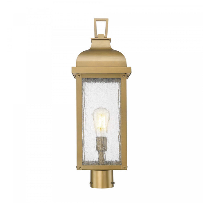 Madrid 1 Light Outdoor Post Light, Weathered Brass