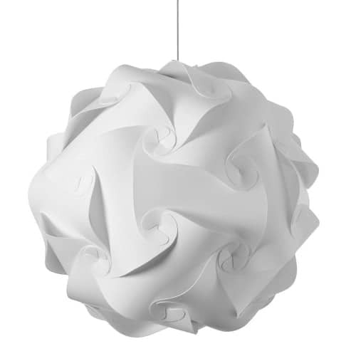 Dainolite Globus 3 Light Pendant Large Polished Chrome Finish White Fabric Lamp