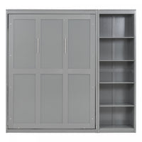 Jocelyn Space-saving Full Murphy Bed With Shelves - Grey 
