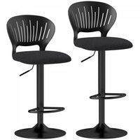 HOMCOM Bar Stools Set of 2, Modern Swivel Counter Height Barstools, Black