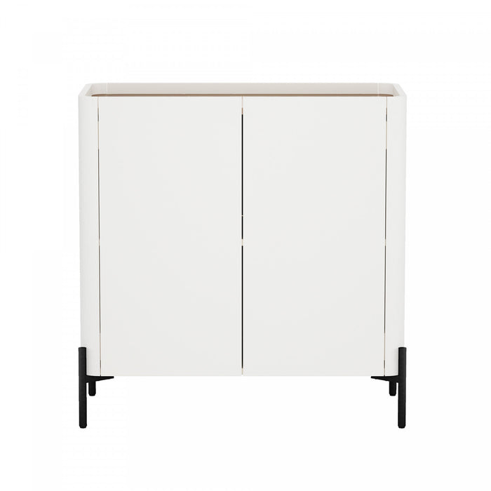 Abbey Modern 32\" Accent Cabinet in Maple and Off White