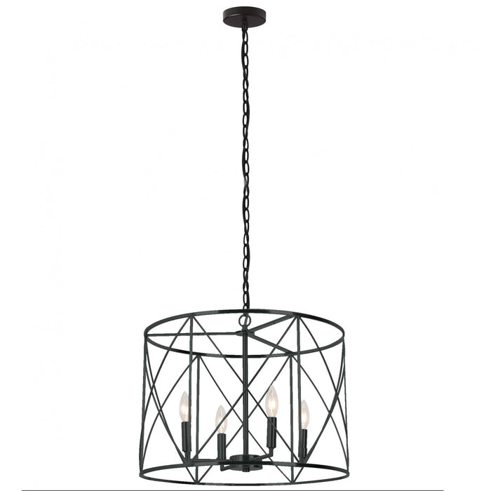 Dainolite Calah 4 Light Chandelier Incandescent Matte Black Lamp