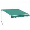Outsunny 13' X 8' Manual Retractable Patio Awning Sun Shade Outdoor Deck Window Door Canopy Shelter Aluminum Frame Dark Green