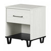 Arlen 1-drawer Nightstand - White Pine And Black Matte 