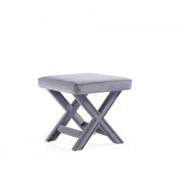 Abigail Mid-Century Modern Upholstered Velvet Accent Bench in Gray