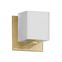 Dainolite Verona 1 Light Wall Sconce Aged Brass White Glass Lamp