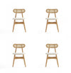 Colbert Industry Chic Cane Back Wood Upholstered Dining Chair in Natural - Set of 4