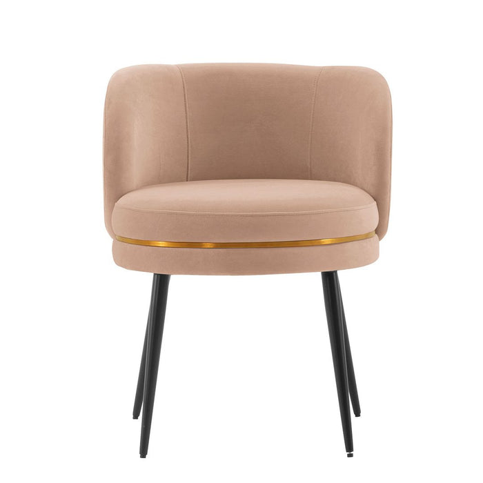 Manhattan Comfort Modern Kaya Pleated Velvet Dining Chair - Nude