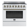 Forno Paolo 36 Inch White Freestanding Electric Range, White, 5.44 cu.ft. - FFSEL6011-36WHT