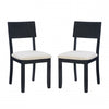 Jorissen Dark Charcoal Linen-Look Fabric Dining Chair - Set of 2