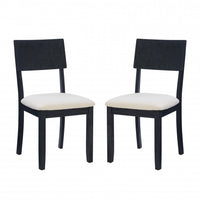 Jorissen Dark Charcoal Linen-Look Fabric Dining Chair - Set of 2