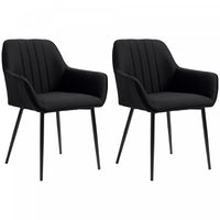 HOMCOM Dining Chairs Set of 2, Upholstered Accent Chairs with Metal Legs