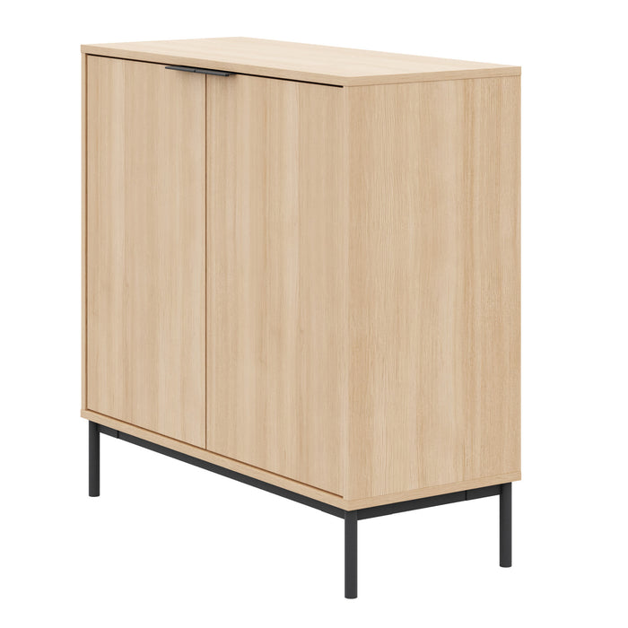 Nordika Slim 2-Door Storage Cabinet - Natural Blonde Oak