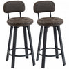 HOMCOM Bar Stools Set of 2, Swivel Counter Height Barstools Brown