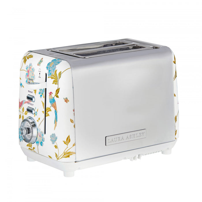 Laura Ashley Stainless Steel 2-Slice Elveden White Toaster - VQ-SBT582-LAEW-CA