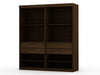 Mulberry Contemporary Modern 36\" Wardrobe Closet in Chestnut Brown - Set of 2