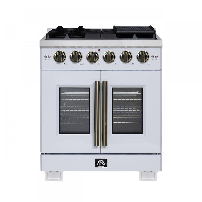 Forno Capriasca 30\" White Gas Range 4.32 cu.ft -FFSGS6460-30WHT