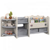 Qaba Toy Storage Organizer With 4 Storage Boxes, Bookshelves, Storage Racks, Toy Organizer For Nursery, Kids Room, Playroom, Cream White