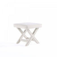 Abigail Mid-Century Modern Upholstered Velvet Accent Bench in Cream