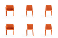 Paris Modern 6-Piece Dining Chair Set in Coral 