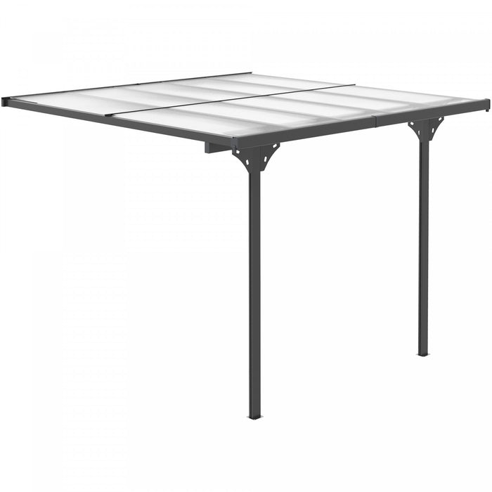 Outsunny 10' X 10' Outdoor Hardtop Pergola Polycarbonate Roof Gazebo Grey