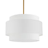 Dainolite Priya 4 Light Pendant 22\" Dia Aged Brass White Shade Lamp