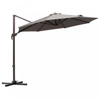 Outsunny 10ft Cantilever Patio Umbrella With 360° Rotation, Grey