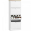 HOMCOM Shoe Cabinet with 4 Flip Drawers and Adjustable Shelves, White